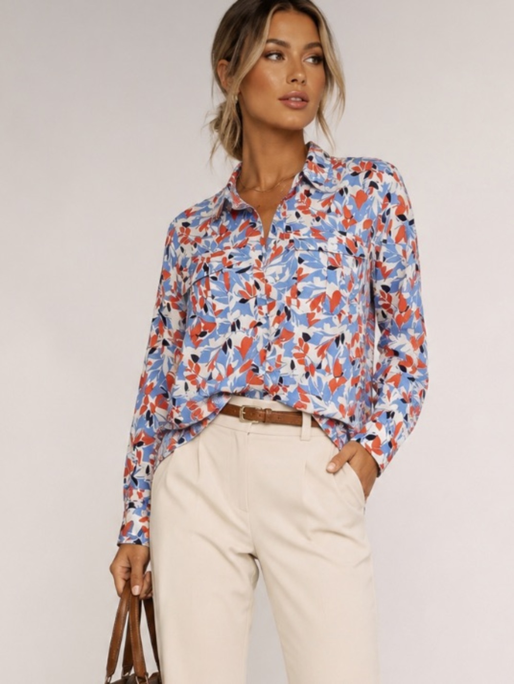 Lauren Ralph Lauren Black Label Courtenay Long Sleeve Button Up Shirt Large